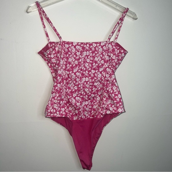 Zara Pink and White Floral Print Corset Style Barbiecore Bodysuit Size Small - Picture 4 of 12